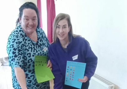 Carer Miriam invents Beanbag Bingo game for Clients